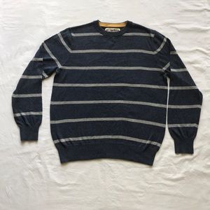 Stylish Navy Blue Striped Crewneck Sweater